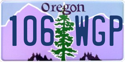OR license plate 106WGP