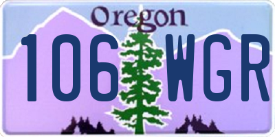 OR license plate 106WGR
