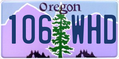 OR license plate 106WHD
