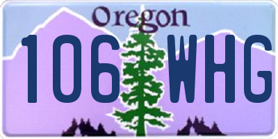 OR license plate 106WHG