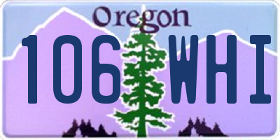 OR license plate 106WHI