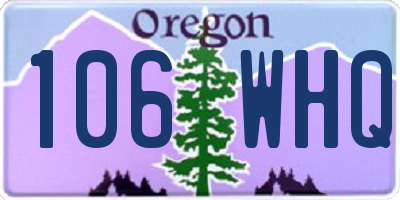 OR license plate 106WHQ