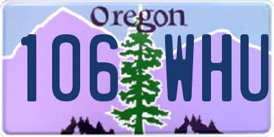 OR license plate 106WHU
