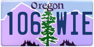 OR license plate 106WIE
