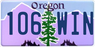 OR license plate 106WIN