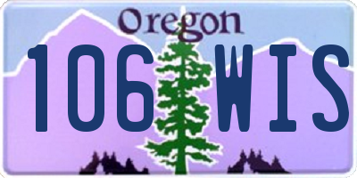 OR license plate 106WIS