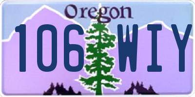 OR license plate 106WIY