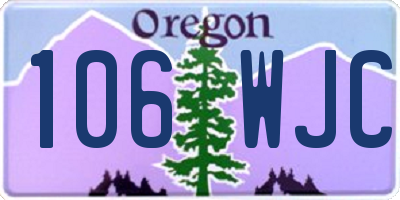 OR license plate 106WJC