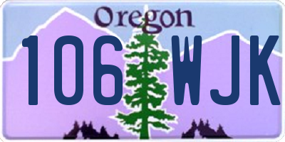 OR license plate 106WJK