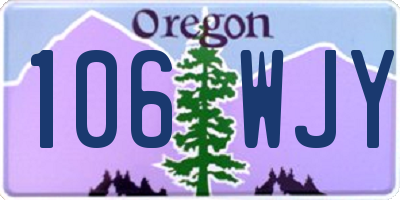 OR license plate 106WJY