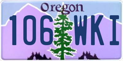 OR license plate 106WKI