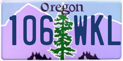 OR license plate 106WKL
