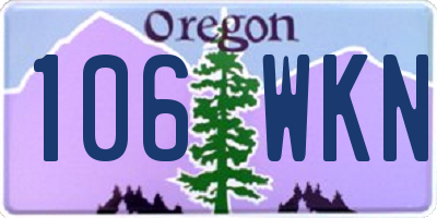 OR license plate 106WKN