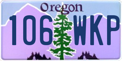 OR license plate 106WKP