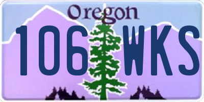 OR license plate 106WKS