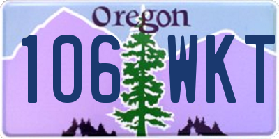 OR license plate 106WKT
