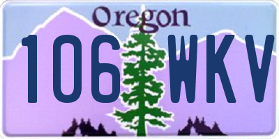 OR license plate 106WKV