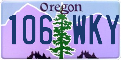 OR license plate 106WKY