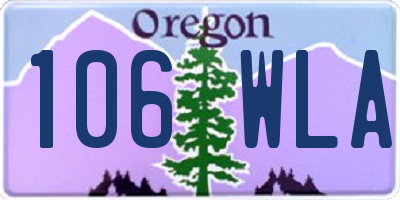 OR license plate 106WLA