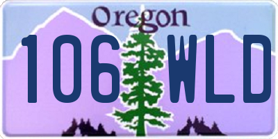 OR license plate 106WLD