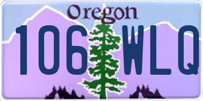 OR license plate 106WLQ