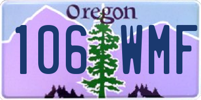 OR license plate 106WMF