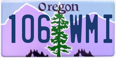 OR license plate 106WMI