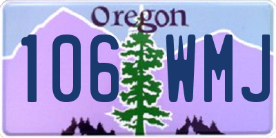 OR license plate 106WMJ