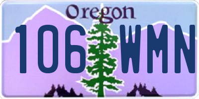 OR license plate 106WMN