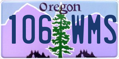 OR license plate 106WMS