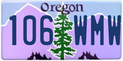 OR license plate 106WMW