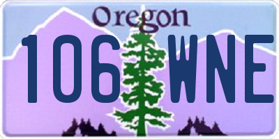 OR license plate 106WNE
