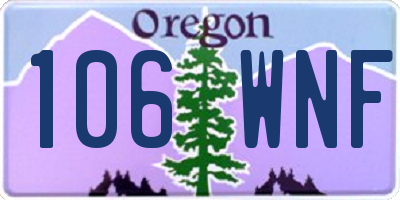 OR license plate 106WNF