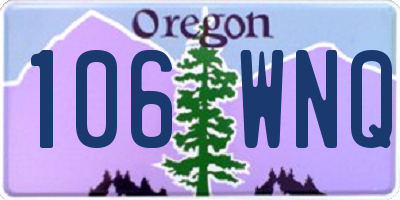 OR license plate 106WNQ