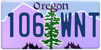 OR license plate 106WNT