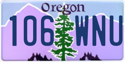 OR license plate 106WNU