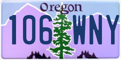 OR license plate 106WNY
