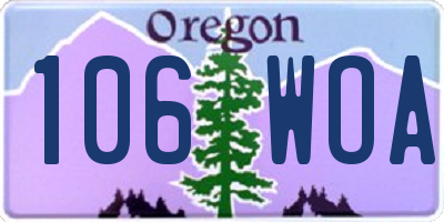OR license plate 106WOA
