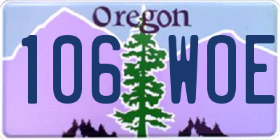 OR license plate 106WOE