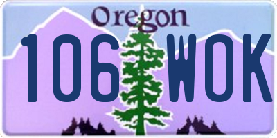 OR license plate 106WOK