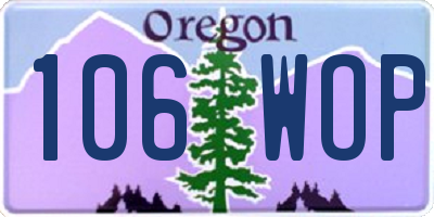OR license plate 106WOP
