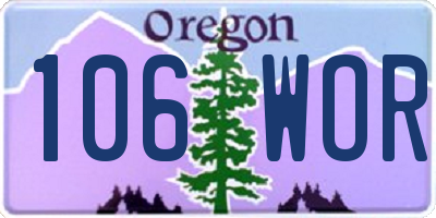 OR license plate 106WOR