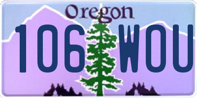 OR license plate 106WOU