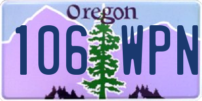 OR license plate 106WPN