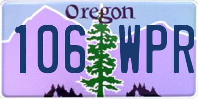 OR license plate 106WPR