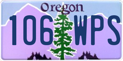 OR license plate 106WPS