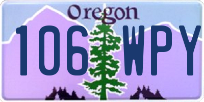 OR license plate 106WPY