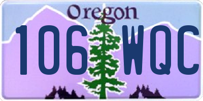 OR license plate 106WQC