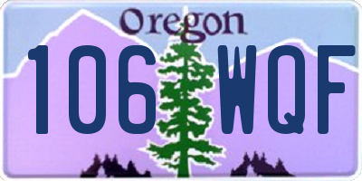 OR license plate 106WQF