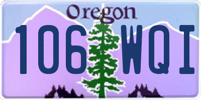 OR license plate 106WQI